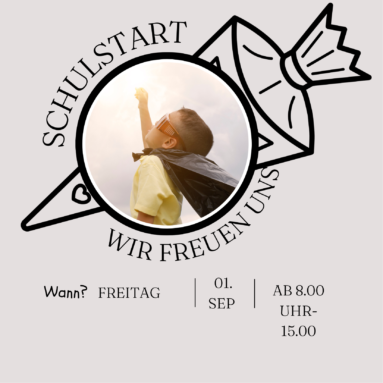 Beige Schwarz Minimalistisch Schulkind Einschulung Karte Einladung.png